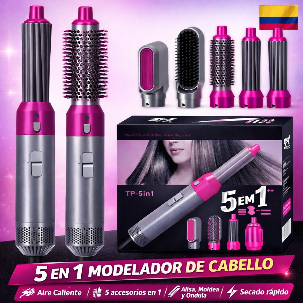 Cepillo Secador Alisador 5 En 1