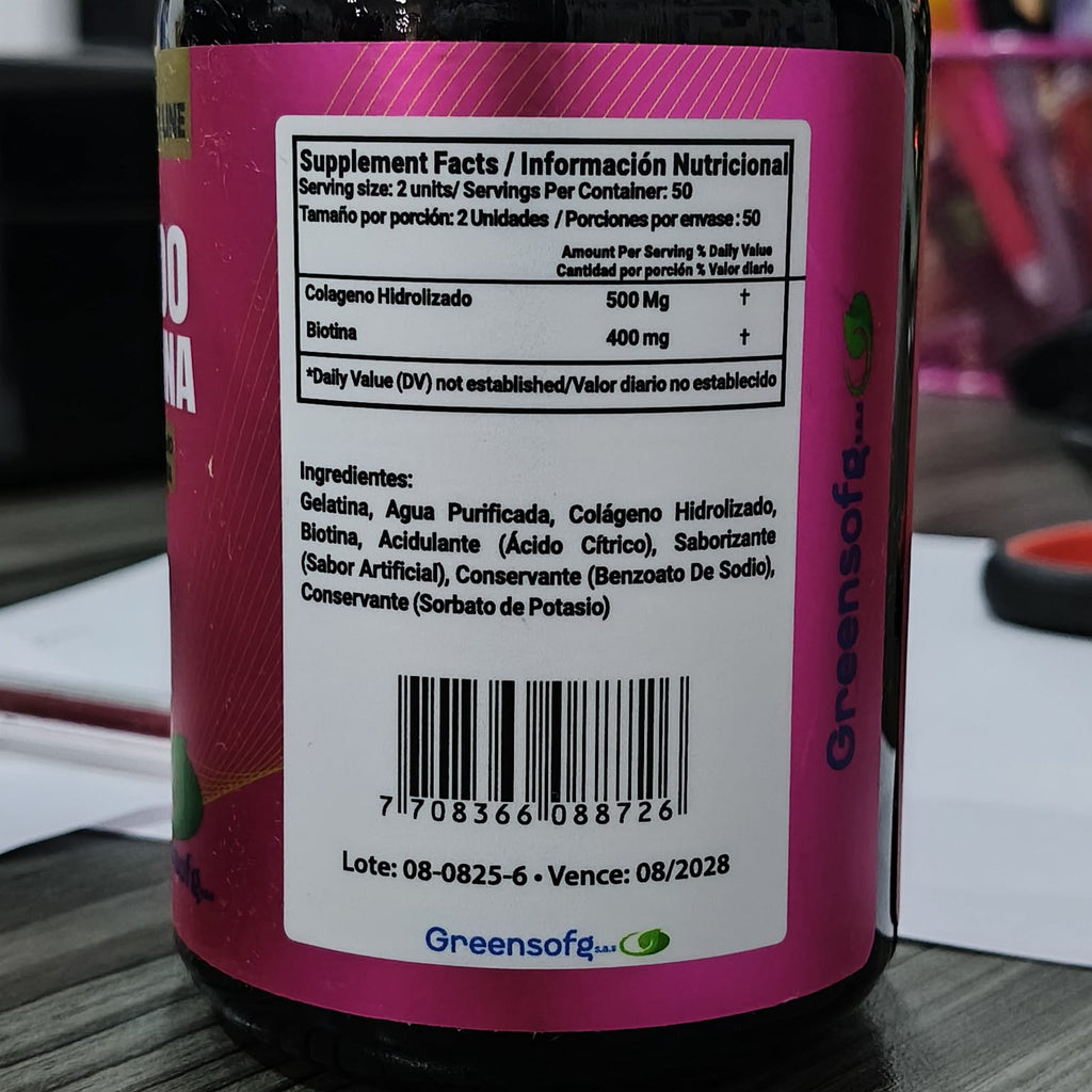 COLAGENO HIDROLIZADO BIOTINA 100 CAPS